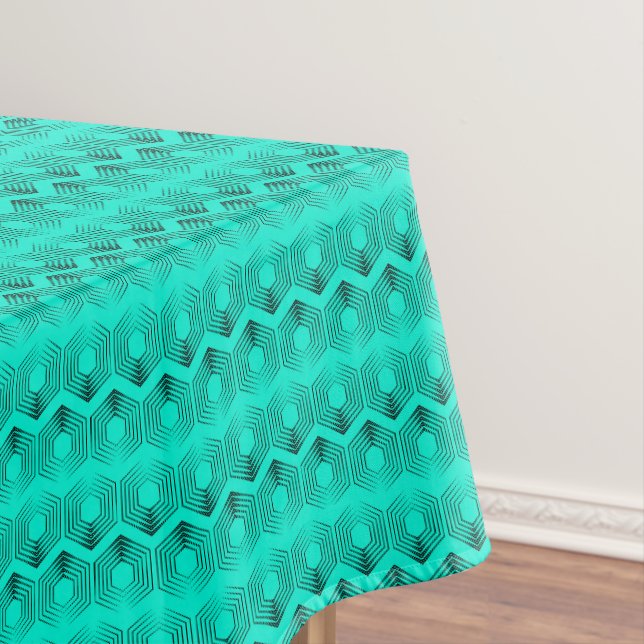 geometric pattern neon green colors tablecloth (In Situ)