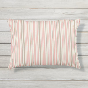 Geometric pattern of pink and brown lines outdoor pillow