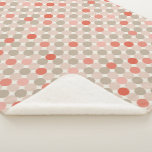 Geometric pattern of red and pink polka dots sherpa blanket
