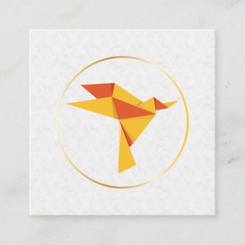 Geometric Pattern  Origami Bird Square Business Card