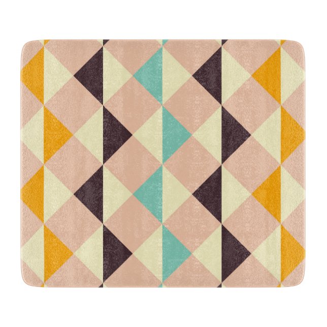 Geometric pattern overlapping diamonds & triangle cutting board (Front)