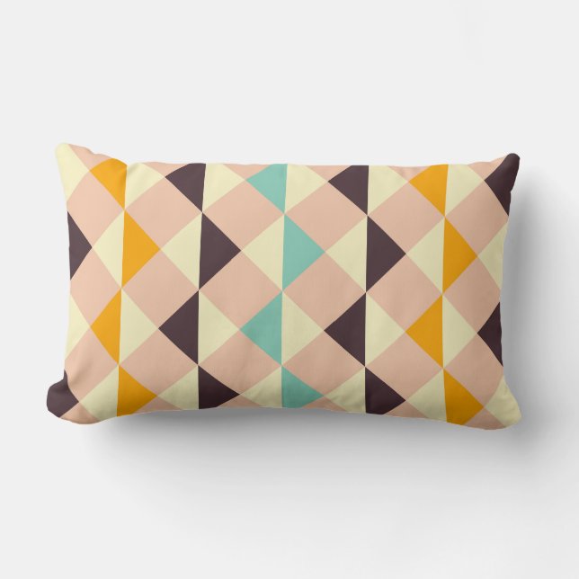 Geometric pattern overlapping diamonds & triangle lumbar pillow (Front)