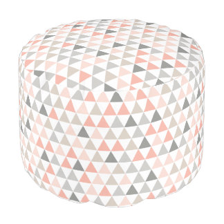 Geometric Pattern Peach & Neutrals Modern Pouf