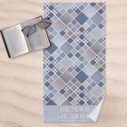 Geometric Pattern Personalized Guesthouse Beach Towel