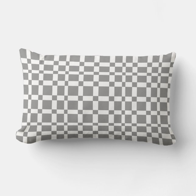 geometric pattern pillow gray and white decor (Front)