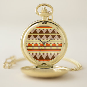Geometric pattern pocket watch