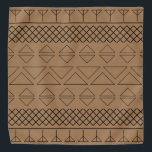 Geometric Pattern Print Brown Pet Bandana<br><div class="desc">Brown geometric pattern pet bandana. Black print on brown background.</div>