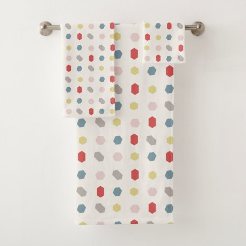 Geometric Pattern Print Tutti Frutti  Bath Towel Set