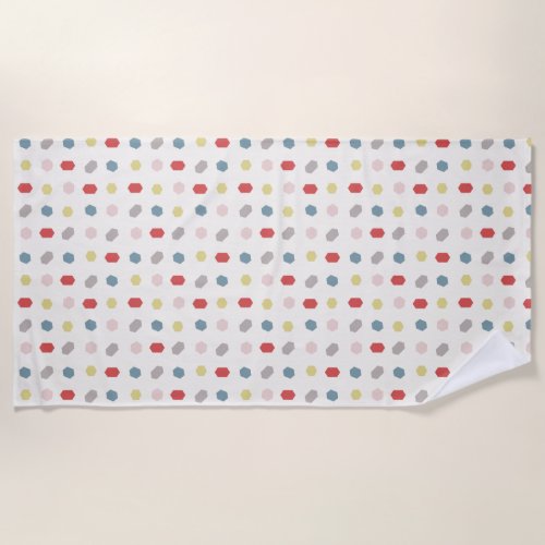 Geometric Pattern Print Tutti Frutti  Beach Towel