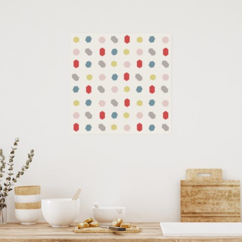 Geometric Pattern Print Tutti Frutti Poster