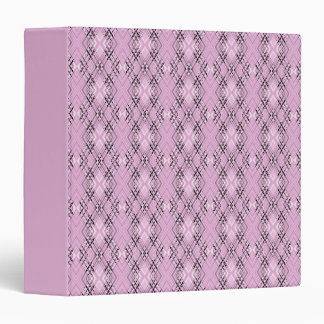 Geometric pattern retro pink diamonds 3 ring binder