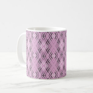 Geometric pattern retro pink diamonds coffee mug