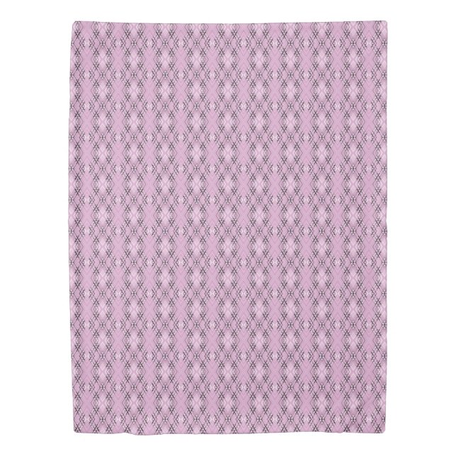 Geometric pattern retro pink diamonds duvet cover (Front)