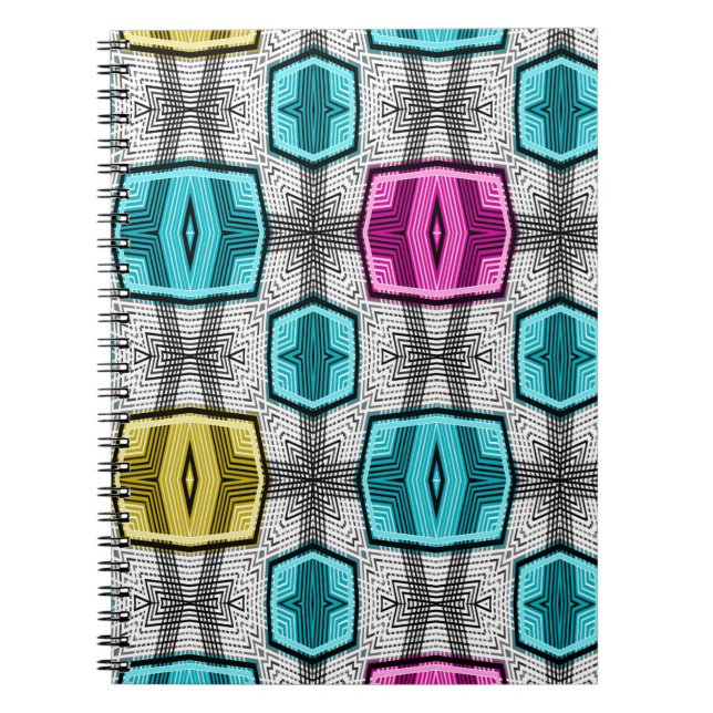 Geometric pattern retro sixties notebook (Front)