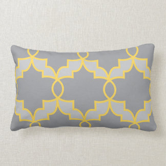 Geometric Pattern Reversible Grey/Yellow Pillow
