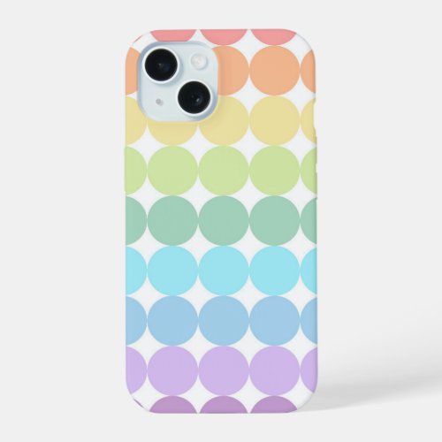 Geometric pattern shapes pastel rainbow colors iPhone 15 case