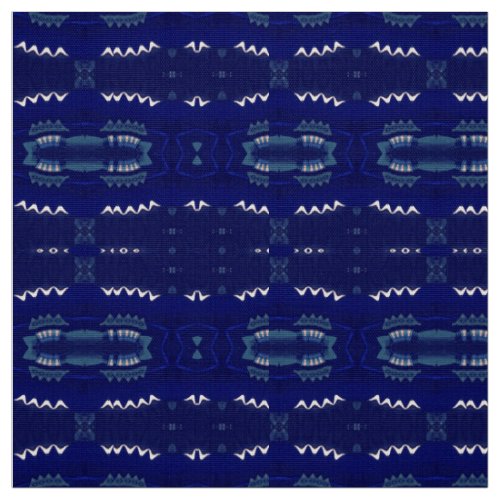GEOMETRIC PATTERN  Simple Blue and White  Fabric