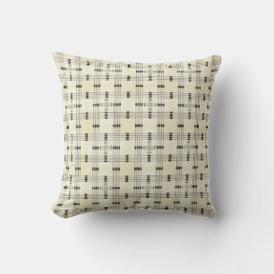 Geometric Pattern   Squares   Lines   Beige   Throw Pillow