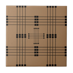 Geometric Pattern   Squares   Lines   Brown   Ceramic Tile
