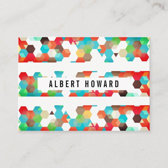 Geometric Pattern / Stripes Business Card (Front)