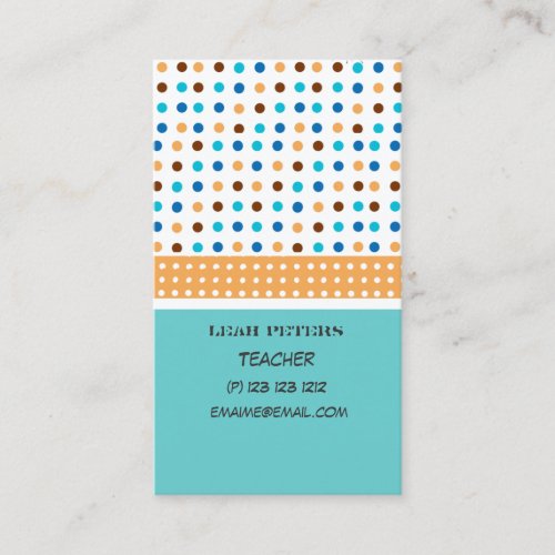 Teacher Counselor Cute and Friendly Business Card Templates