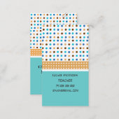 Geometric Pattern  Teacher Counselor Cute Friendly Business Card (Front/Back)