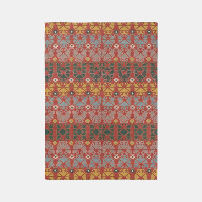 Geometric Pattern Turkish Kilim Style Rug (Front (Vertical))