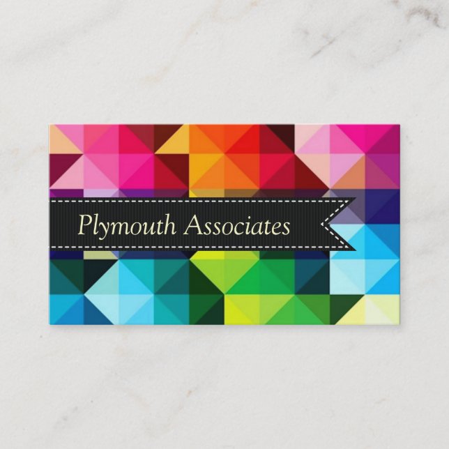 Geometric Pattern Vector Colorful Business Card (Front)