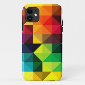 Geometric Pattern Vector Colorful Iphone Iphone 11 Case by ProfessionalDevelopm at Zazzle