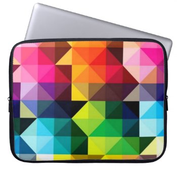 Geometric Pattern Vector Colorful Laptop Sleeve by ProfessionalDevelopm at Zazzle