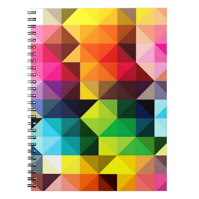 Geometric Pattern Vector Colorful Notebook (Front)