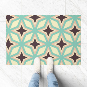 Geometric pattern with alternating dark star shape doormat