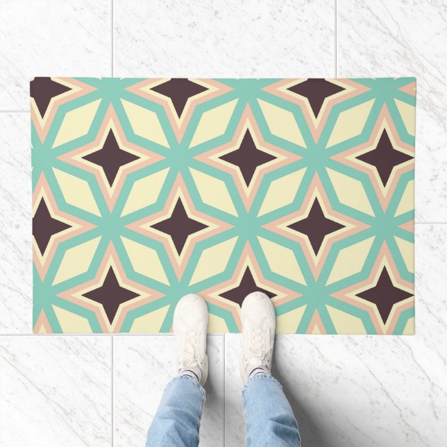 Geometric pattern with alternating dark star shape doormat (Indoor)