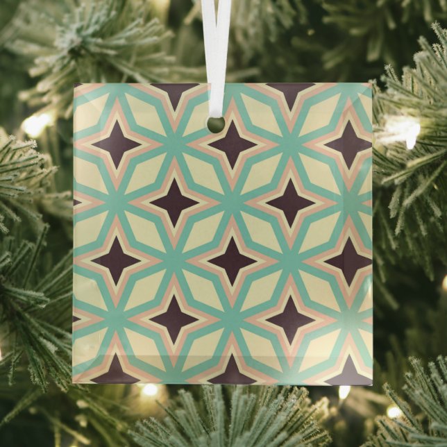 Geometric pattern with alternating dark star shape glass ornament (Insitu)