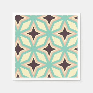 Geometric pattern with alternating dark star shape napkins