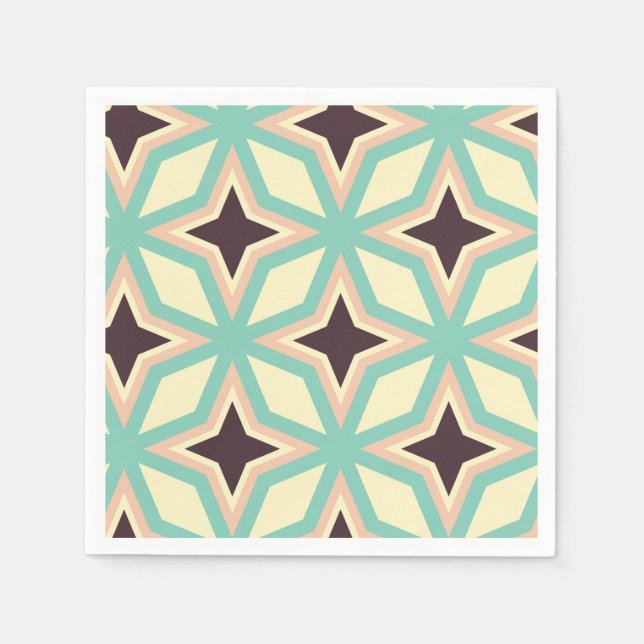 Geometric pattern with alternating dark star shape napkins (Front)
