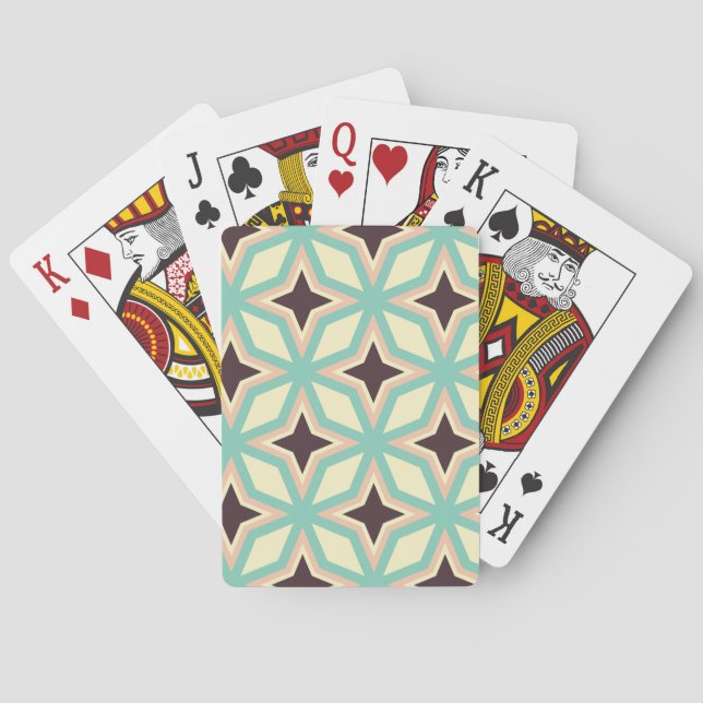 Geometric pattern with alternating dark star shape poker cards (Back)