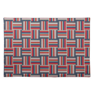 Geometric Pattern with Colorful Stripes Cloth Placemat