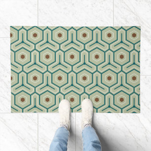 Geometric pattern with interlocking hexagons doormat