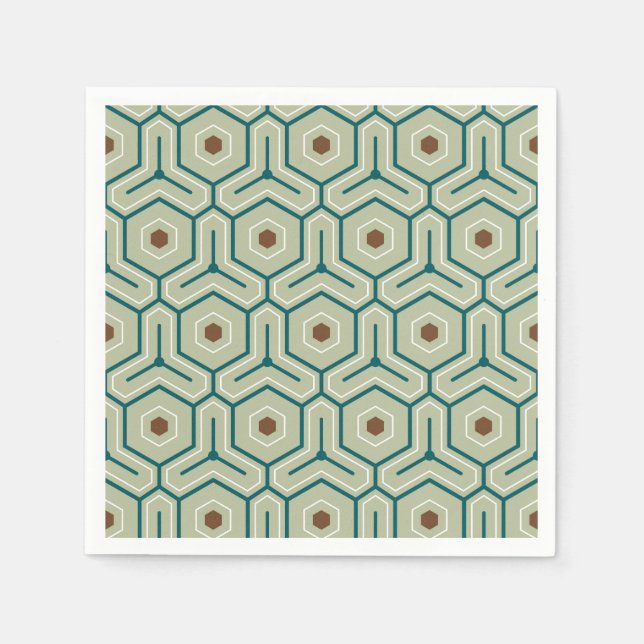Geometric pattern with interlocking hexagons napkins (Front)