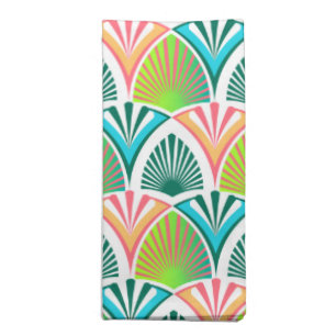 Geometric pattern with palm leaves and flowers cloth napkin