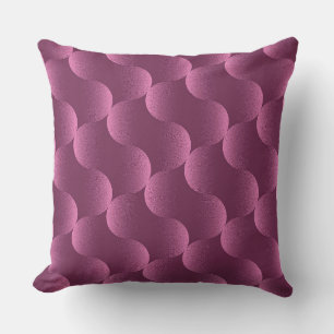 Geometric Pattern with Radiant Magenta Circles Throw Pillow