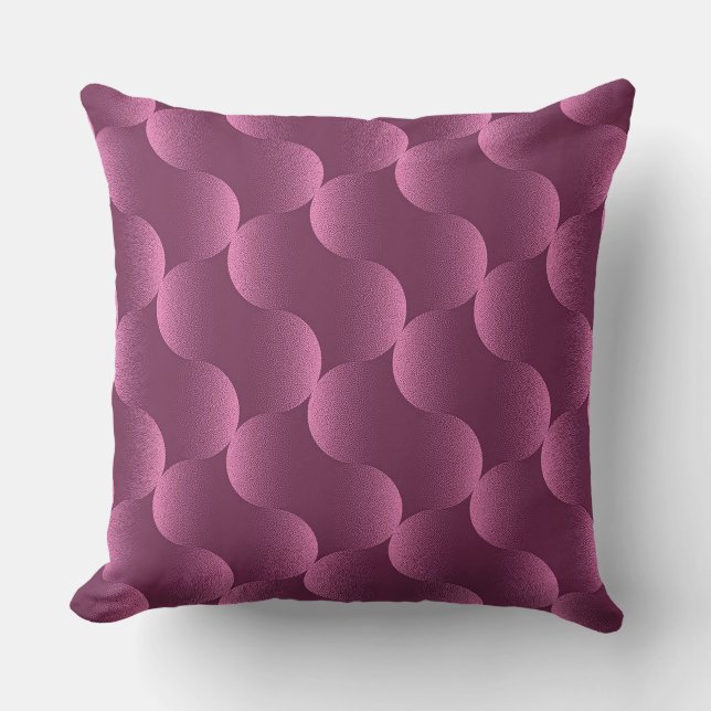 Geometric Pattern with Radiant Magenta Circles Throw Pillow (Front)