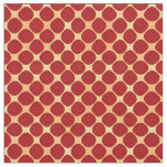 Geometric Pattern With Red Circles Fabric
