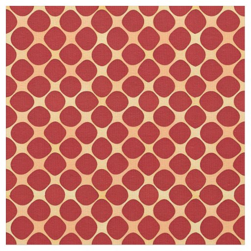 Geometric Pattern With Red Circles Fabric