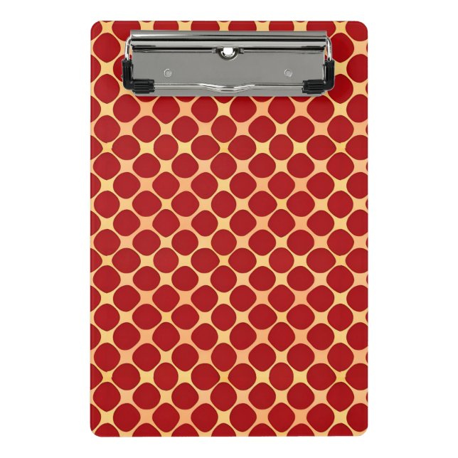 Geometric Pattern With Red Circles Mini Clipboard (Front)