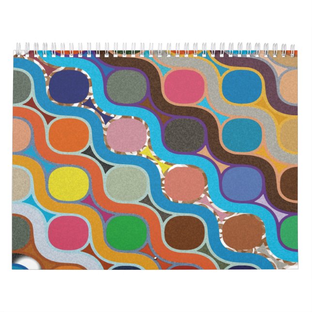 Geometric Pattern With Uniquely Arranged Colorful Calendar (Cover)
