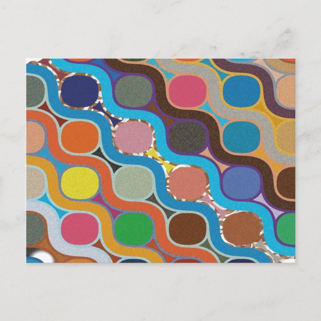 Geometric Pattern With Uniquely Arranged Colorful Holiday Postcard (Front)