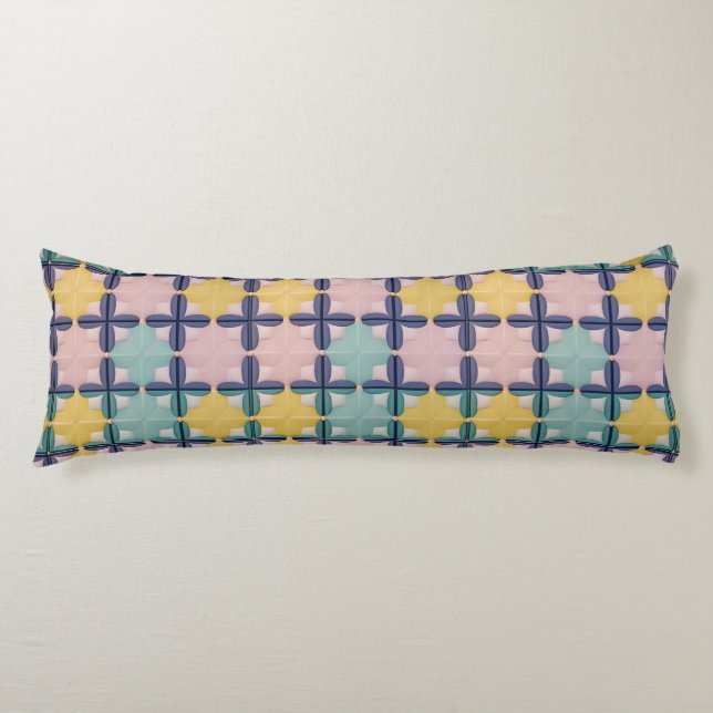 Geometric Pattern With Vivid Colors Body Pillow (Front)