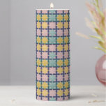 Geometric Pattern With Vivid Colors Pillar Candle